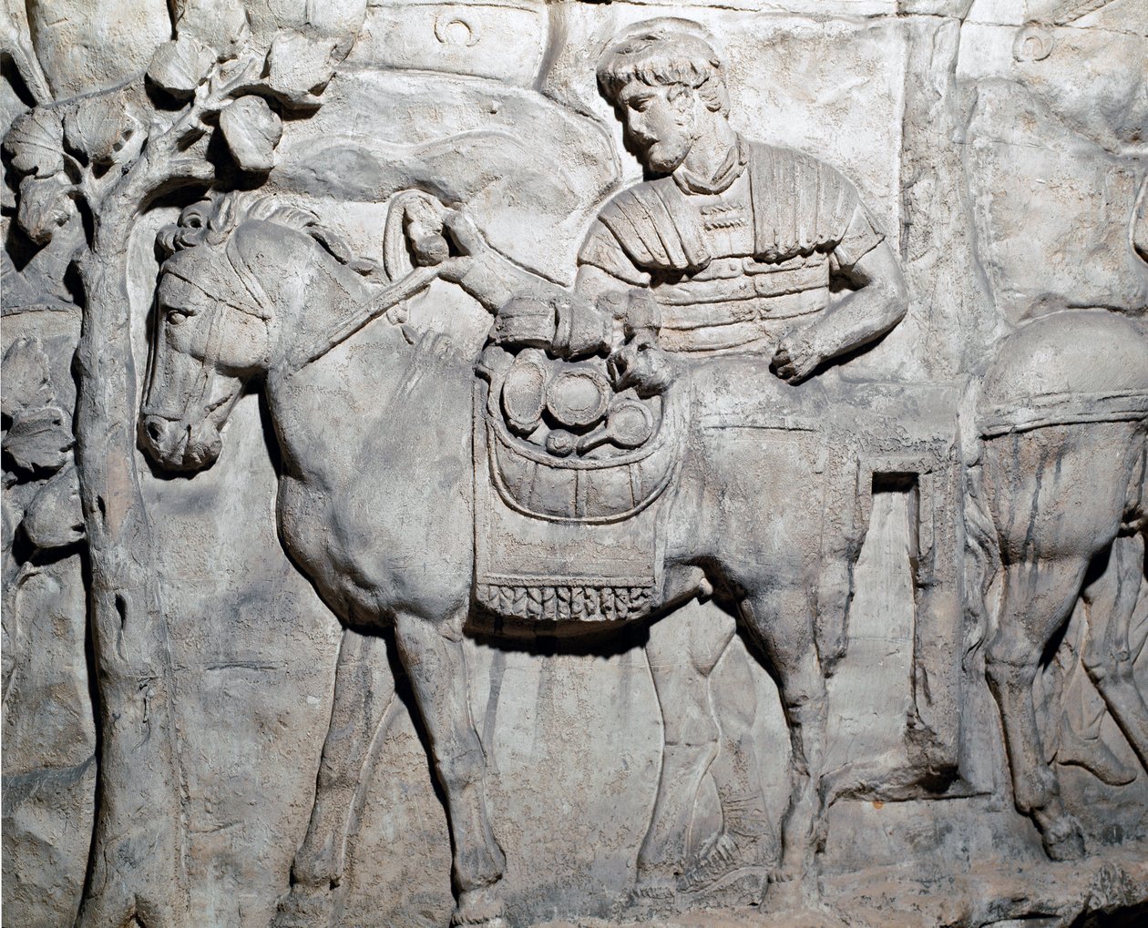 Romersk kunst: "" En mullet load af tyvegods"" Form fra 1862, der gengiver basreliefferne af søjlen af Trajan (søjle Trajane) (Colonna Traiana) i Rom bygget under kejser Trajans regeringstid (53-117). Trajanesøjlen mindes de sejrrige felttog o af Roman Roman