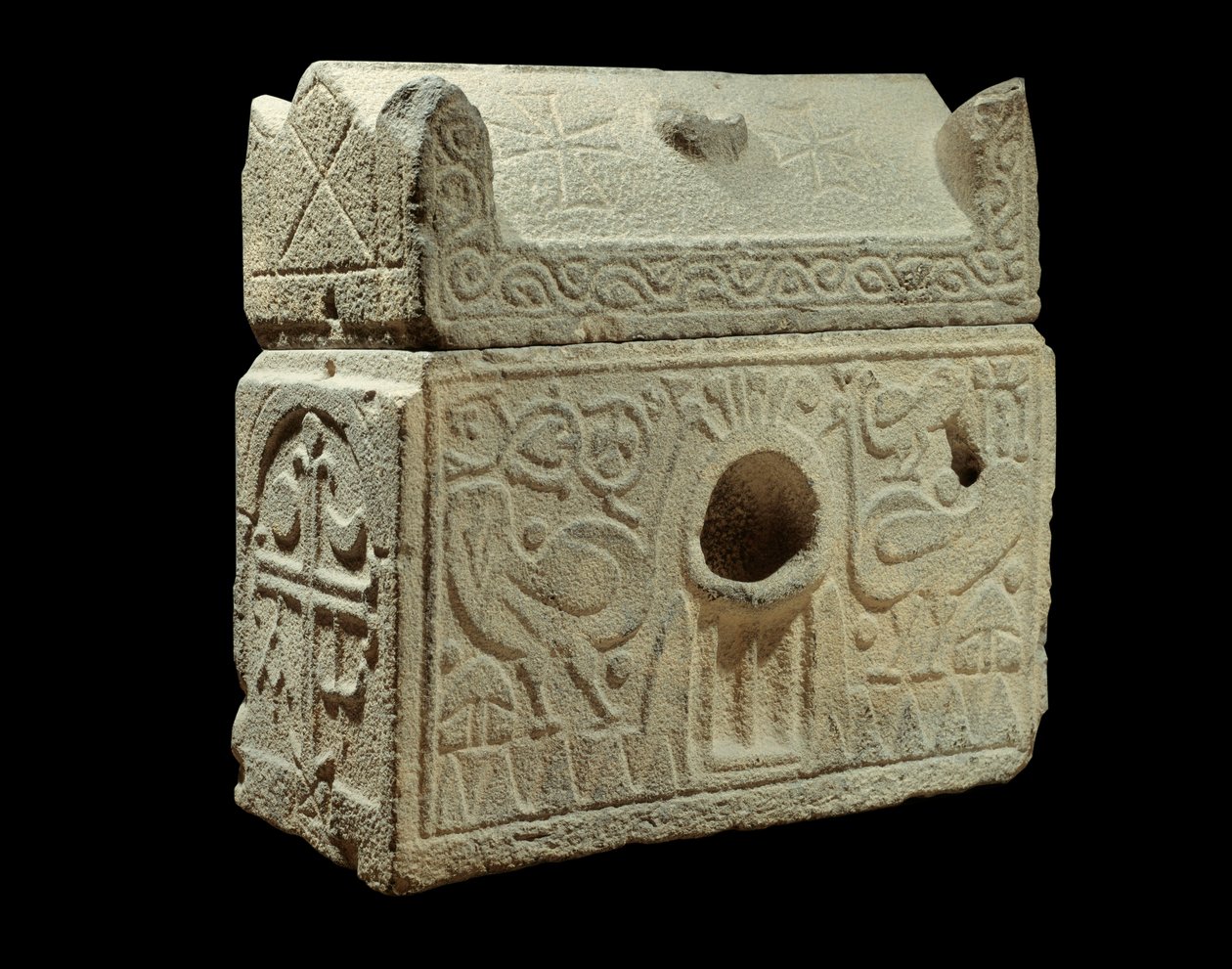 Romersk kunst: relikvieskrin i form af sarkofag, fundet i Syrien. Paris, Louvre-museet af Roman Roman