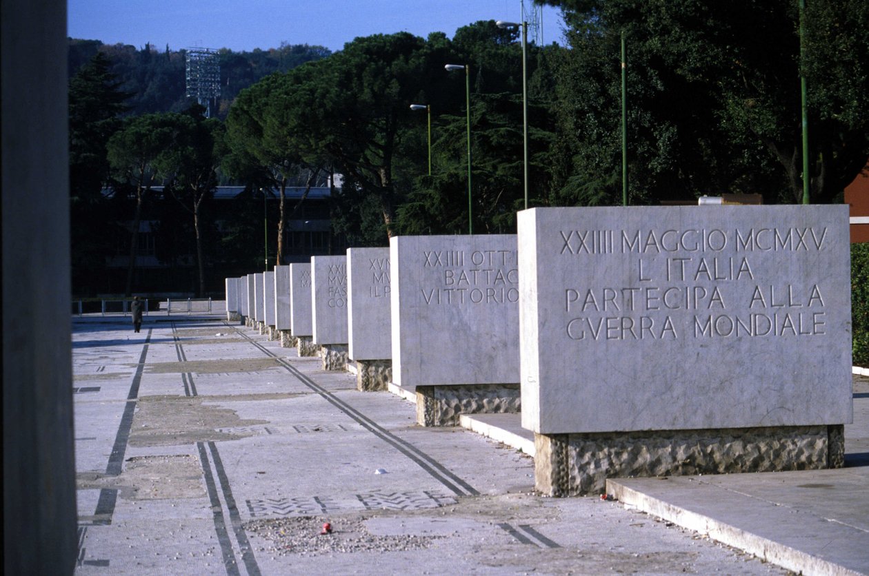 Rom, Foro italico. Herlighedens gyde. Hver sten har en inskription, der minder om en sejr. af Roman Roman