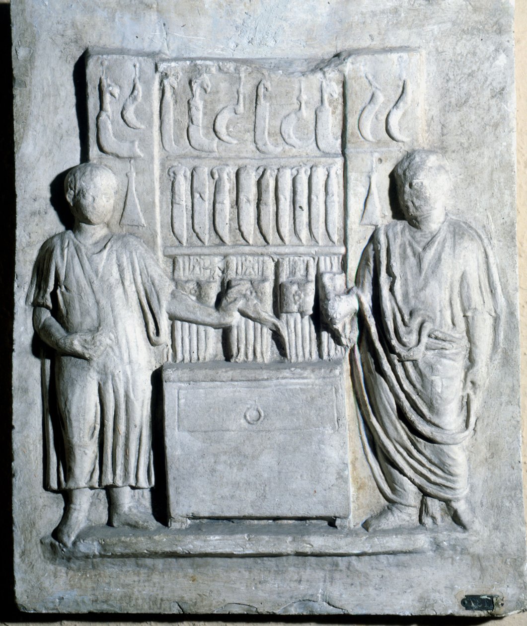 Tegn på knivbutikken i romertiden. Museo di Ostia (Ostia) af Roman Roman
