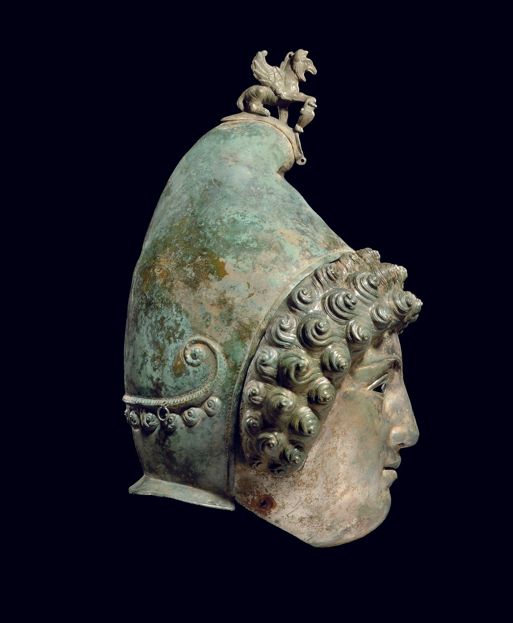 Crosby Garrett-hjelmen, sent i det 1.-2. århundrede e.Kr. (bronze) (se også 871728-34, 396159, 482018 & 413093-94) af Roman Roman