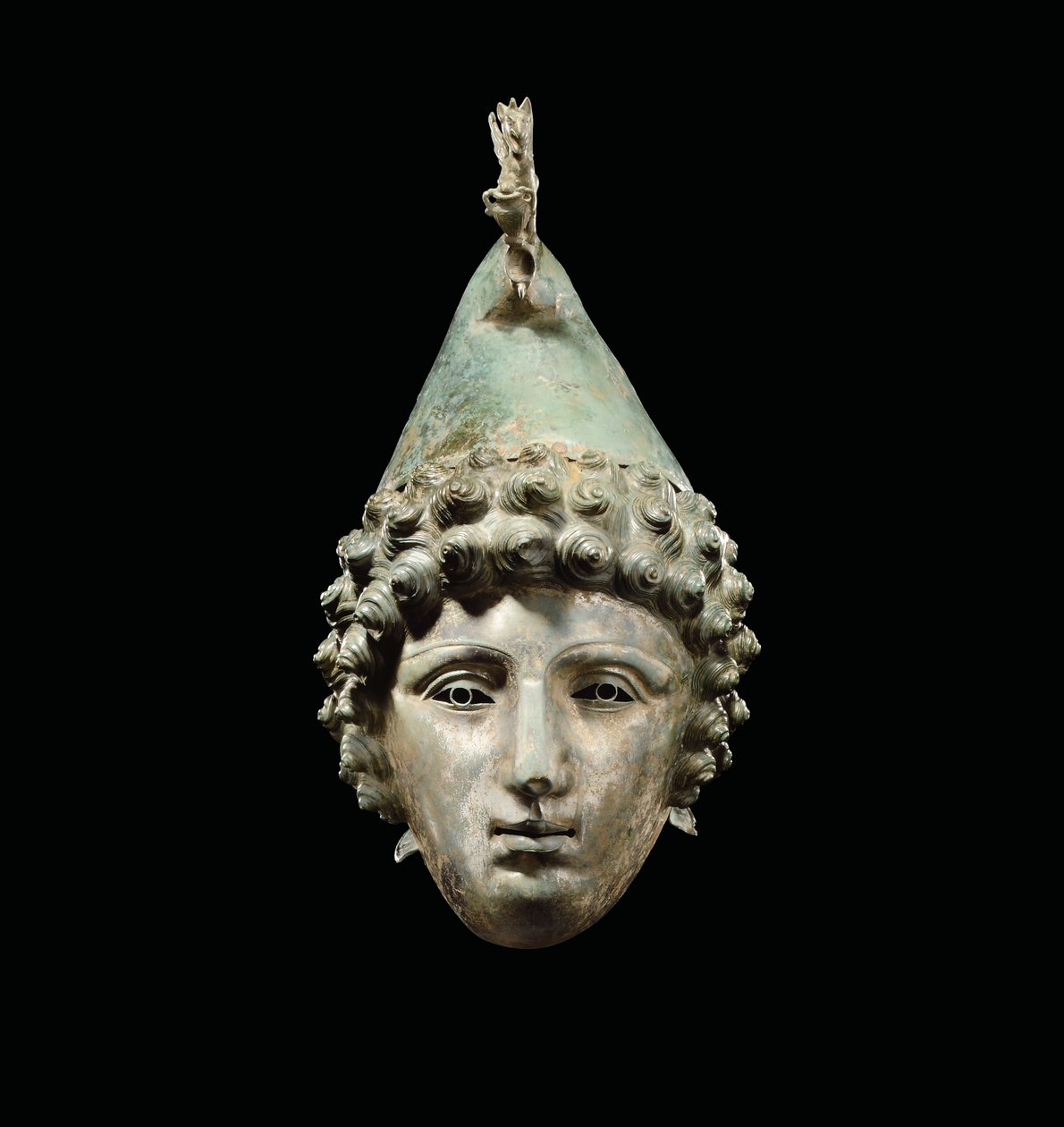 Crosby Garrett-hjelmen, sent i det 1.-2. århundrede e.Kr. (bronze) (se også 871729-34, 482018 & 413093-94) af Roman Roman