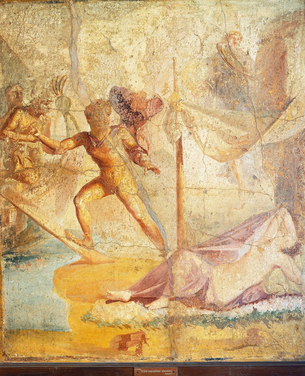 Theseus forlader Ariadne, fresko fra Pompeji af Roman Roman