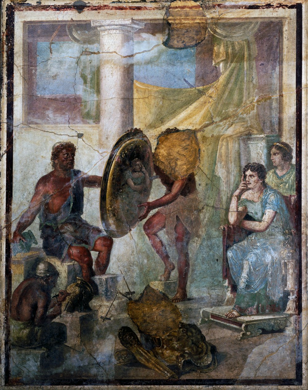 Thetis ja Hephaestus, fresko 3. pompeilaiseen tyyliin, paljastettu Pompejista (Unescon maailmanperintöluettelo af Roman Roman