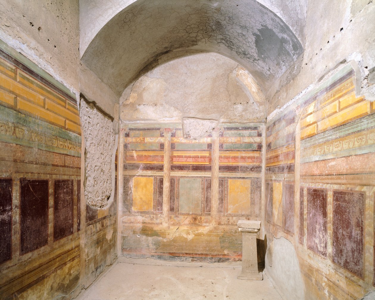 Hvælving dekoreret med fresker i anden pompeiansk stil, Sølvbryllupets hus, Pompeji, Campania, romersk civilisation af Roman Roman