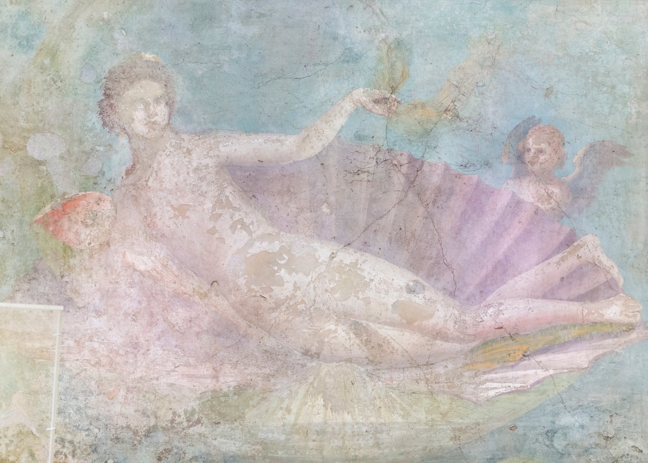 Venus på muslingeskal, maleri, 50-75 e.Kr. (fresko) af Roman Roman