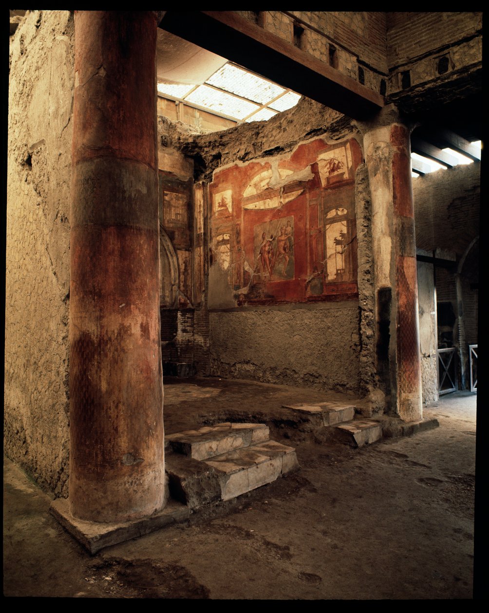 Udsigt over College of the Augustales, 5. århundrede f.Kr.-1. århundrede e.Kr af Roman Roman