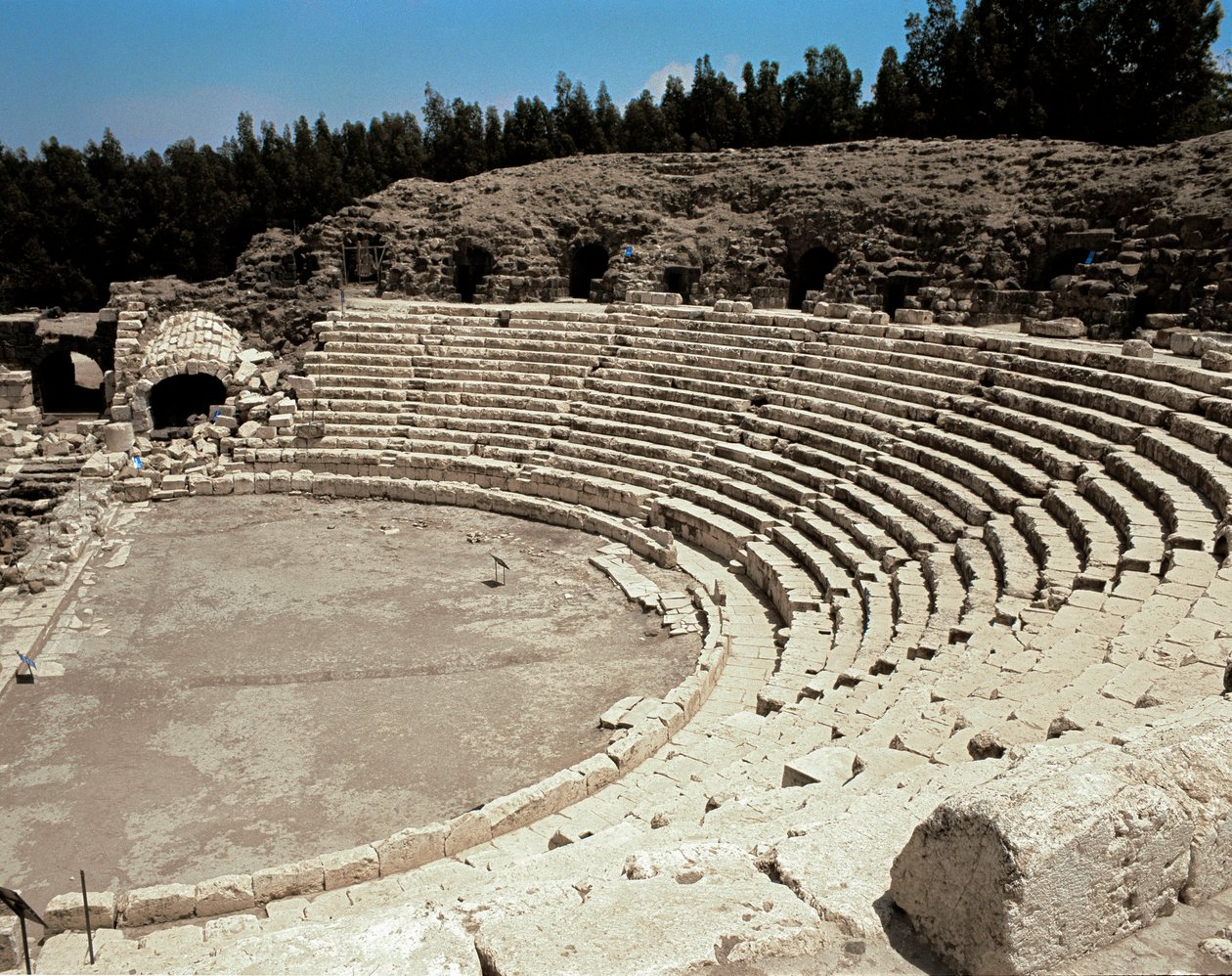 Udsigt over det romerske teater i Scytopolis, 2. århundrede f.Kr.-4. århundrede e.Kr af Roman Roman