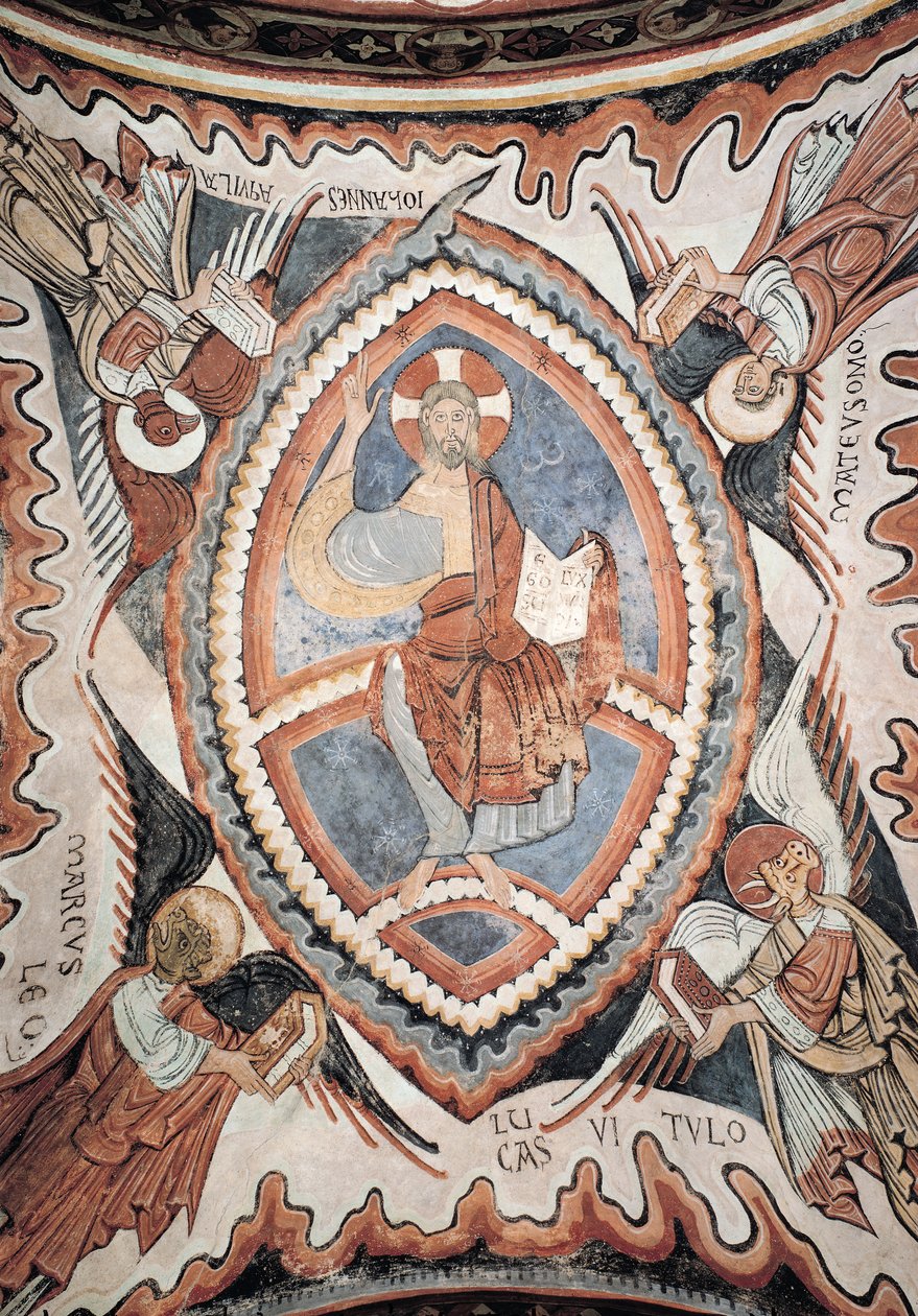 Kristus i herlighed i tetramorfen, slutningen af det 12. århundrede af Romanesque