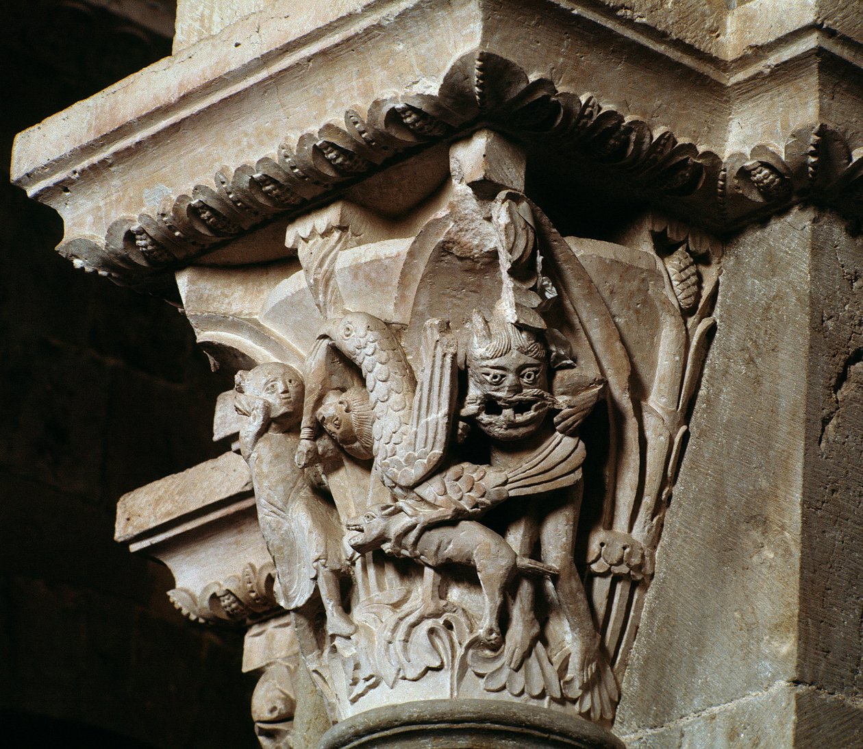 Bortførelse af Ganymedes (udskåret hovedstad) af Romanesque