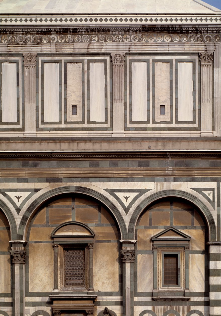 Udvendigt billede af dåbskapellet St John the Baptist (Florence Baptistery) af Romanesque