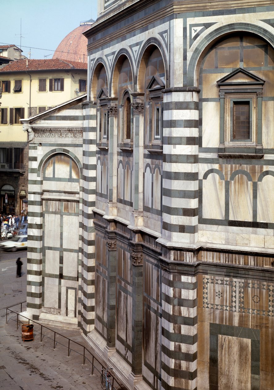Udvendigt billede af dåbskapellet St John the Baptist (Florence Baptistery) af Romanesque
