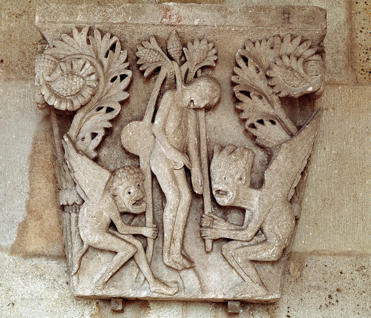 Hængning af Judas (udskåret hovedstad) af Romanesque