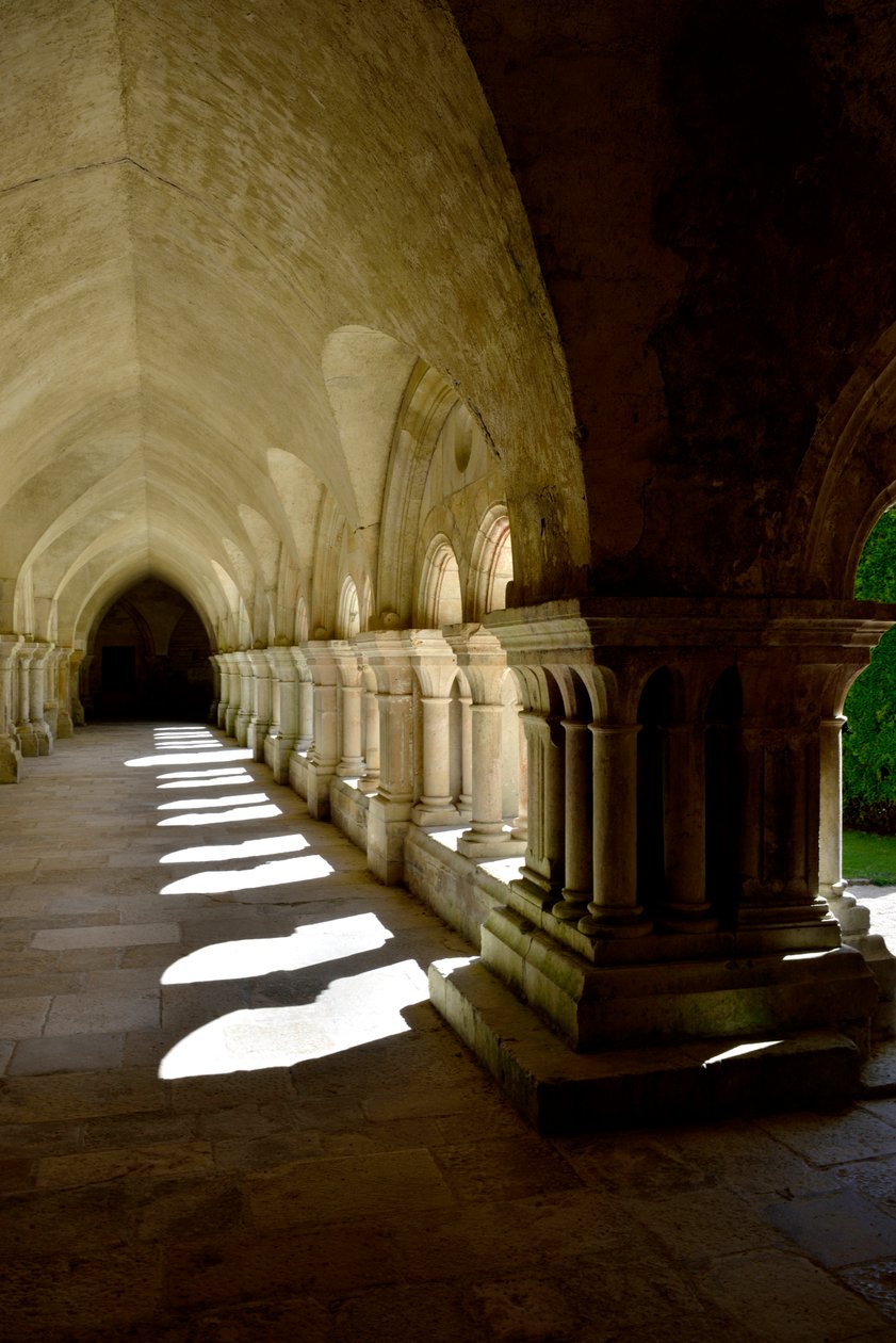Romansk arkitektur: galleri for klostret i cistercienserklosteret Fontenay, Bourgogne af Romanesque