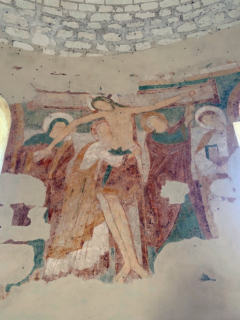 Nedstigningen fra Croix, Saint-Jean du Liget kapel, Touraine af Romanesque