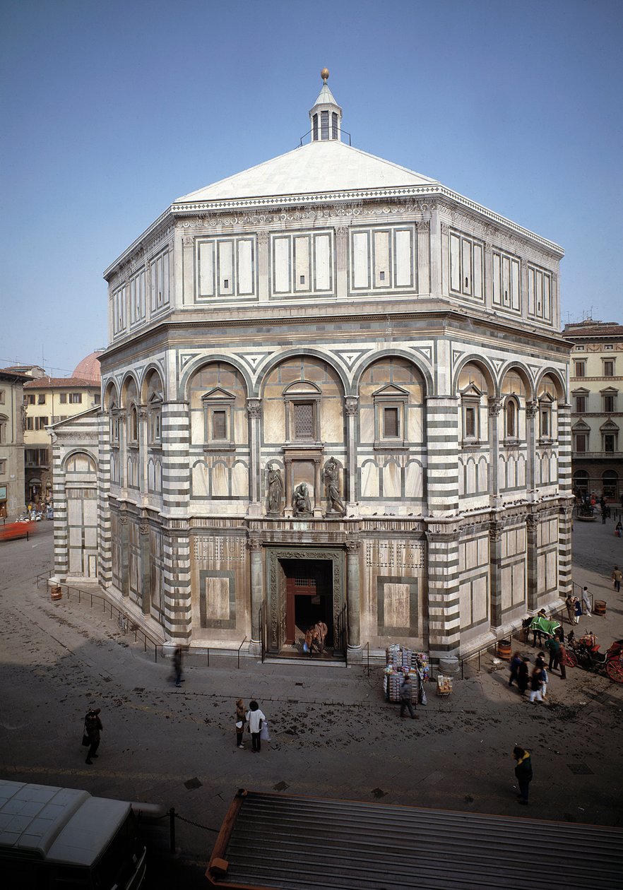 Udsigt over Baptistery St John the Baptist (Florence Baptistery) af Romanesque