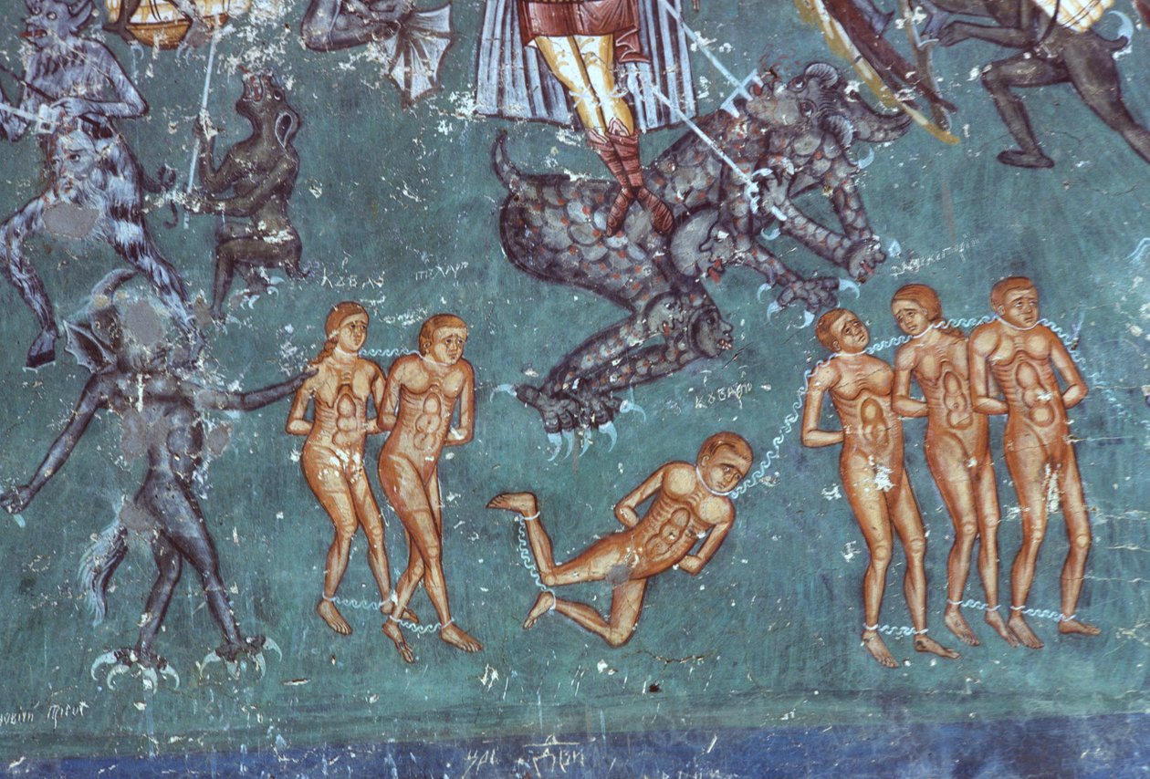 The Damned, detalje fra The Last Judgement, 1547-50 af Romanian School