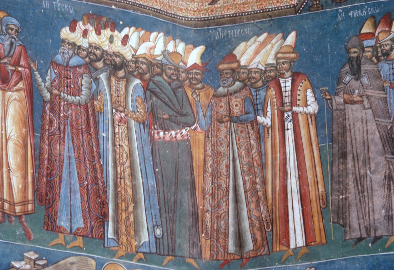 Turks, detalje fra The Last Judgement, 1547-50 af Romanian School