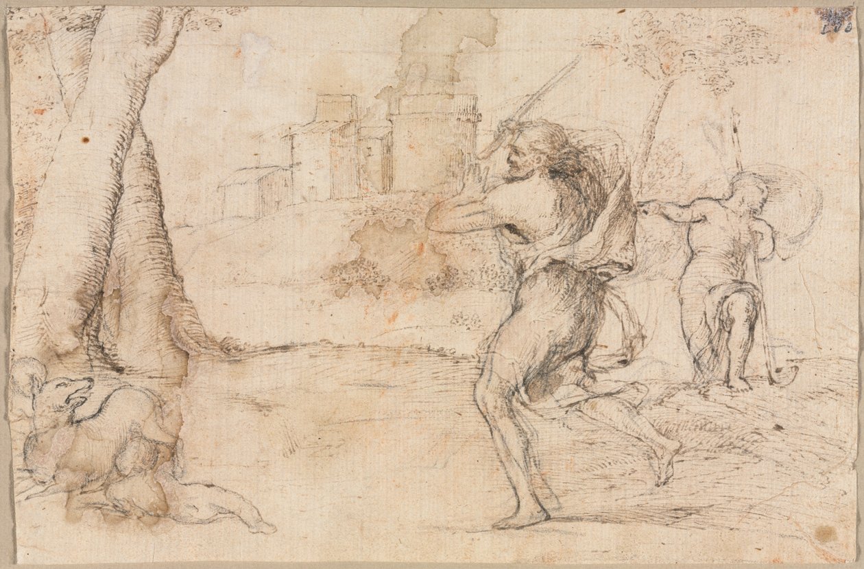 Romulus og Remus Fundet af Faustulus, ca. 1535 af Romanino