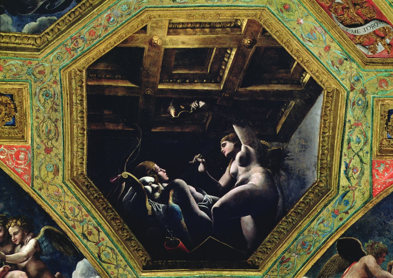 Kammer af Amor og Psyke, Psyke overvejer Amor af Romano Giulio