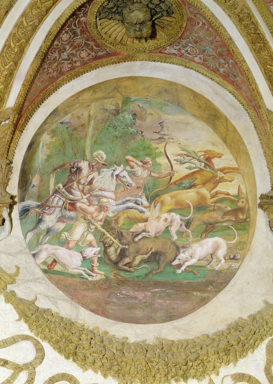 Vindenes kammer, hjorte- og vildsvinejagt af Romano Giulio
