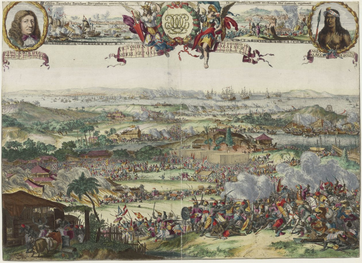 Fangsten af ​​Macassar af Speelman fra 1666 til 1669 af Romeyn de Hooghe