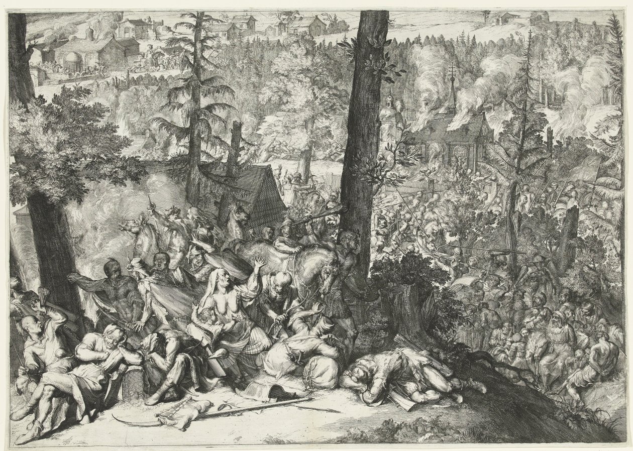 Hertug Karl V af Lorraine og markgreve Louis Willem van Baden-Badens sejr over tyrkerne, 1687 af Romeyn de Hooghe (attributed to)