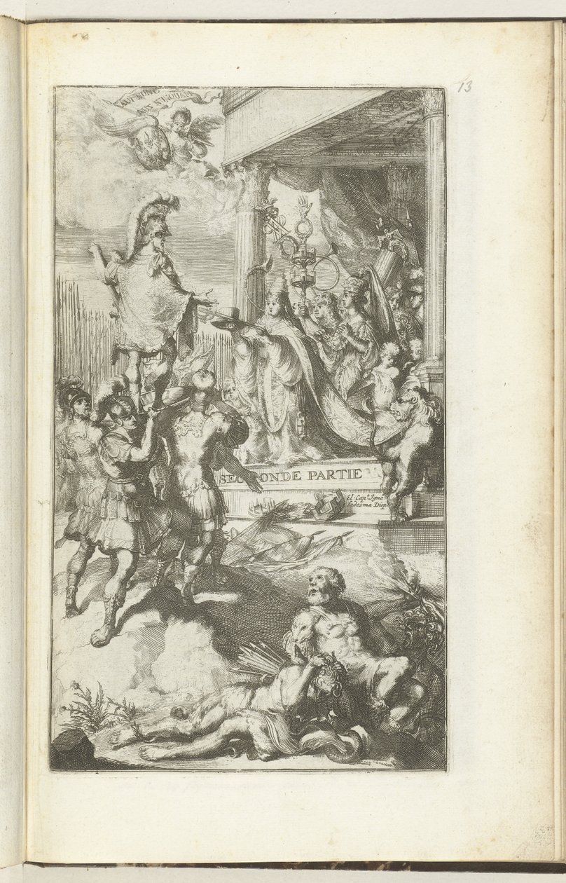 Titeltryk til anden del af Guerres de Flandres Anden part (titel på objekt) Guerres de Flandres (serietitel) af Romeyn de Hooghe (attributed to)