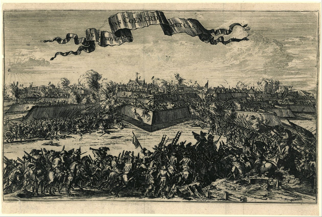 Erobring af Coevorden den 30. december 1672 Erobringen af ​​Coeverde med Cast[eel] (titel på objekt) af Romeyn de Hooghe (attributed to)