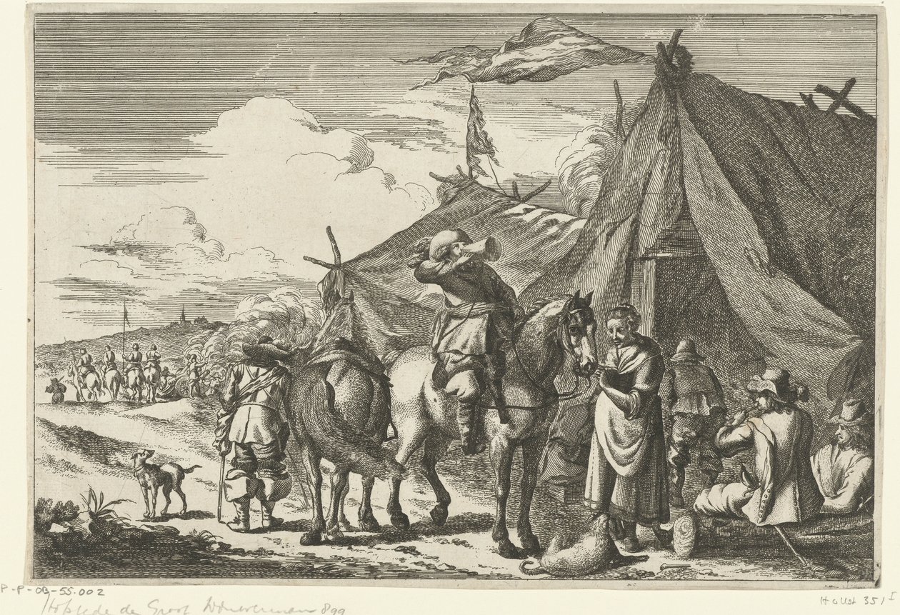 Rytterne hviler ved telte af Romeyn de Hooghe (rejected attribution)