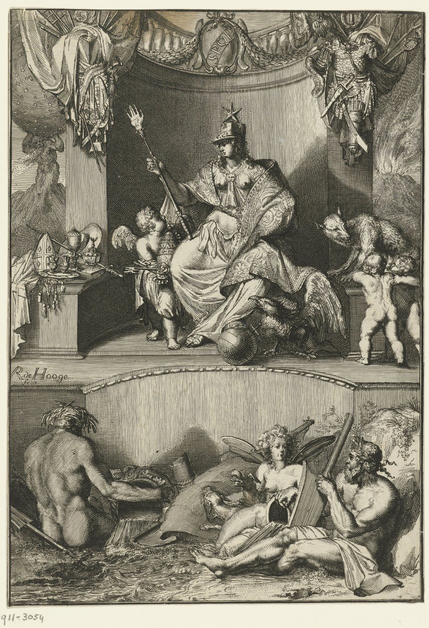 Allegorisk fremstilling af byen Rom af Romeyn de Hooghe
