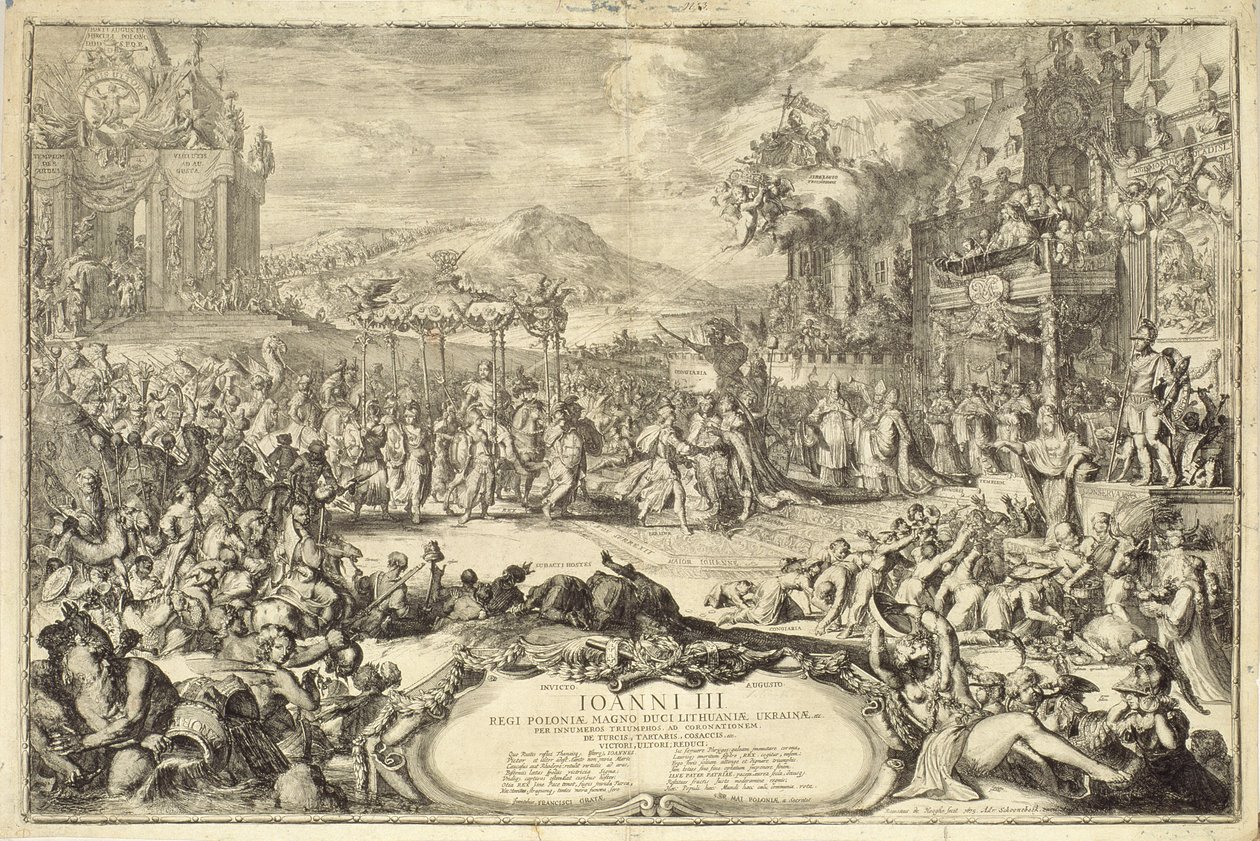 Kroningsindtog af Johannes III (1629-96) i Polen, 1675 af Romeyn de Hooghe