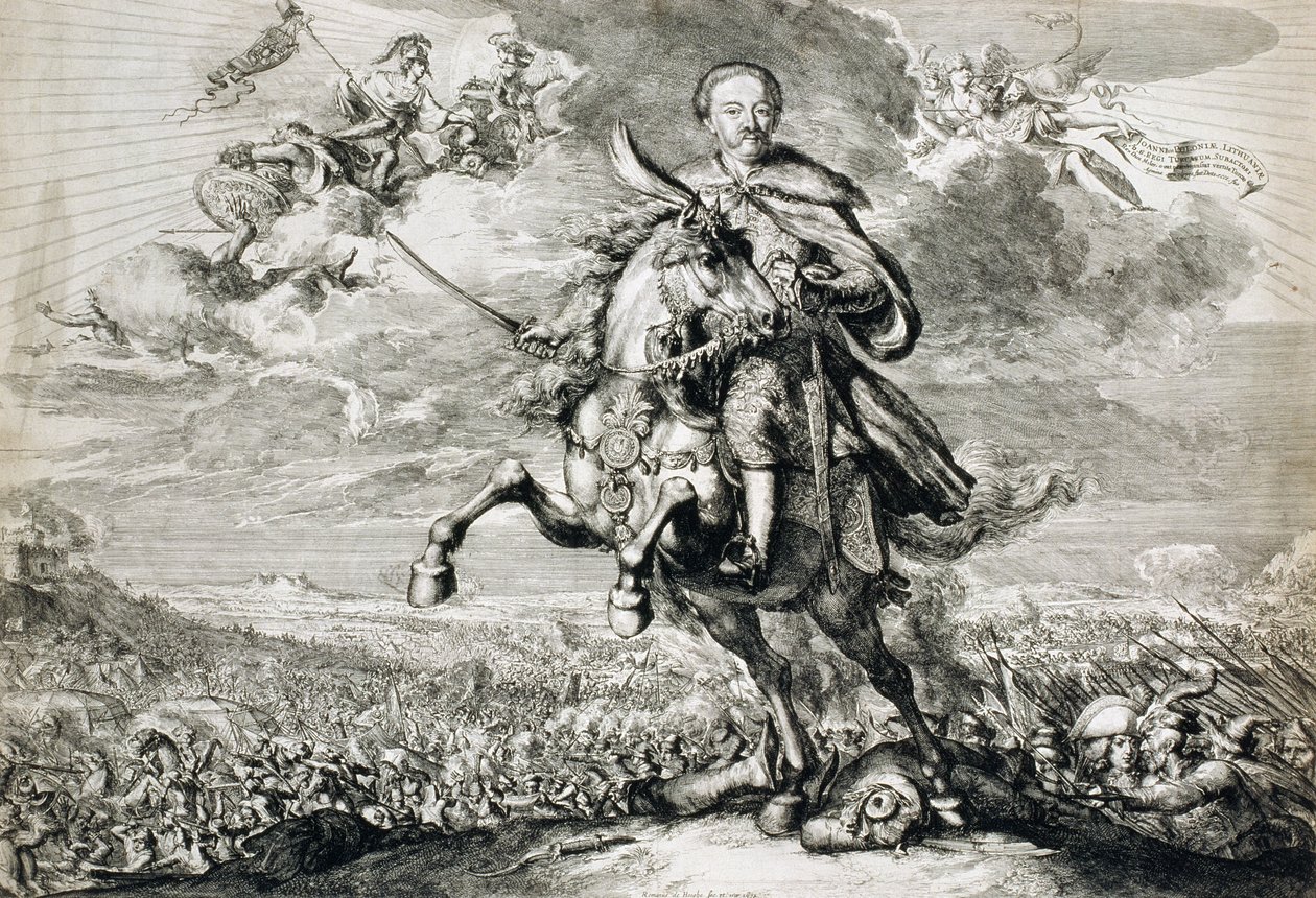 Glorificering af John Sobieski III (1629-96) ved slaget ved Chocim, 1674 af Romeyn de Hooghe