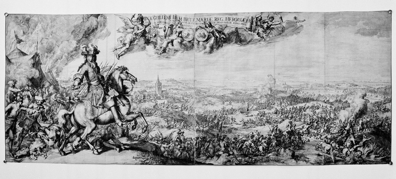 Kong William III i slaget ved Boyne, 1. juli 1690 af Romeyn de Hooghe
