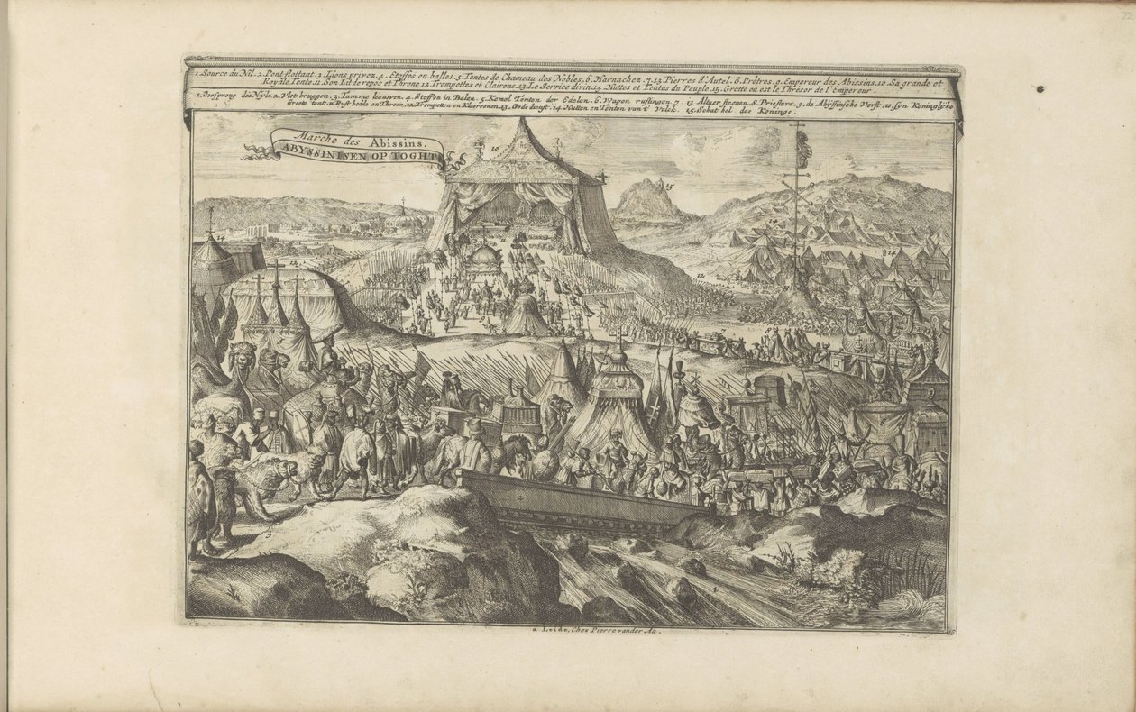 Optocht af Abessijn Abyssinian op Tight / March of the Abyssinians (titel på objekt) Øst- og Vestindien og andre steder (serietitel) af Romeyn de Hooghe