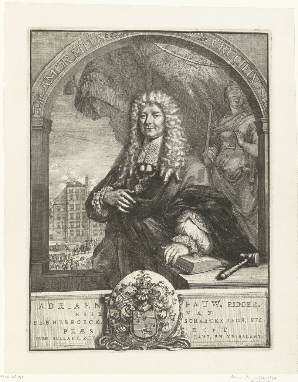 Portræt af Adriaen Pauw af Romeyn de Hooghe
