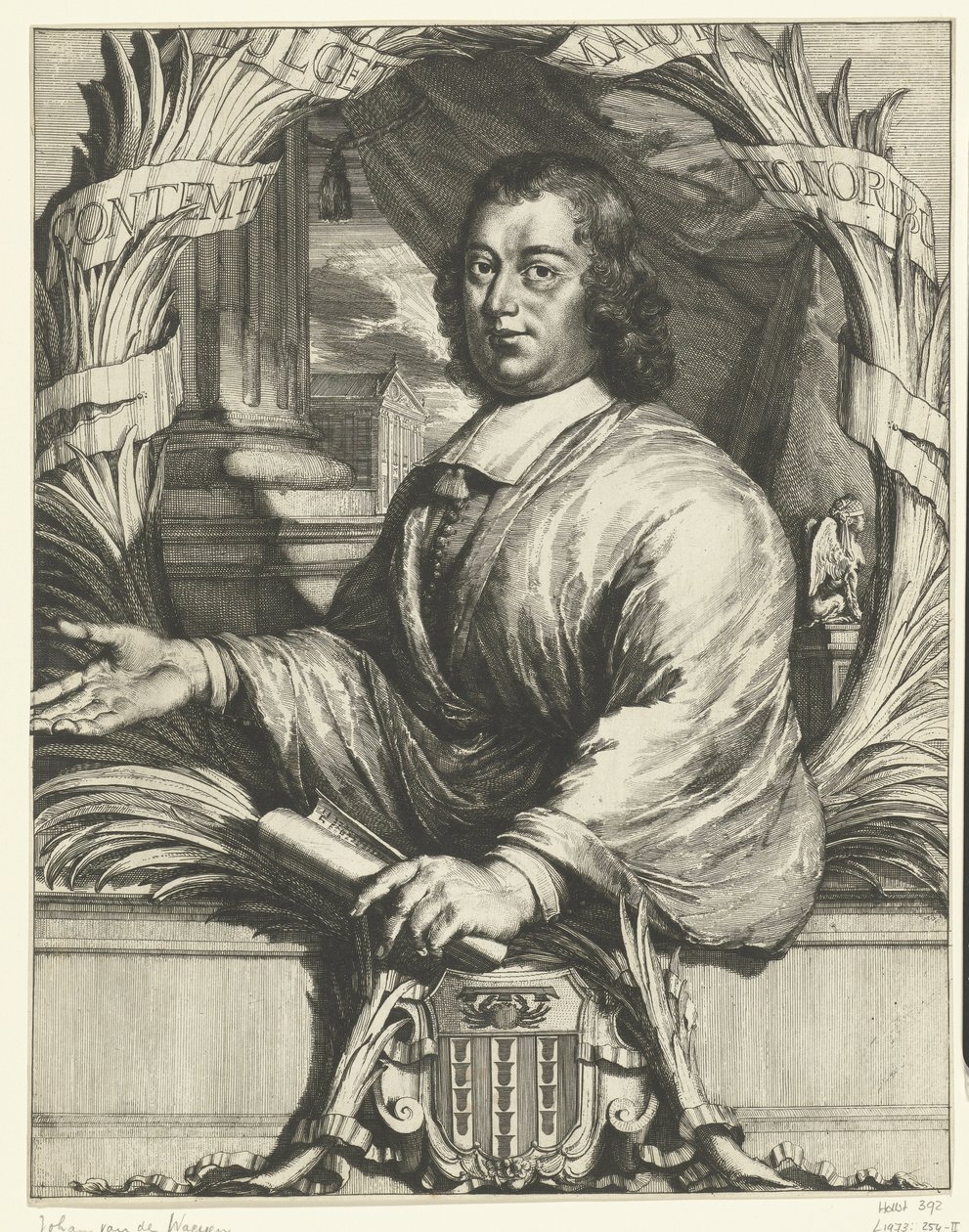 Portræt af Johan van der Waeyen af Romeyn de Hooghe