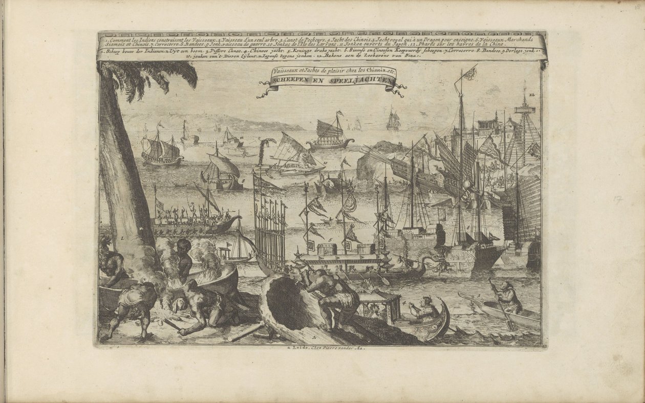 Schepen en speeljachten Scheepen en Speeljachten / Vessels and Pleasure Jachts among the Chinese (titel på objekt) Øst- og Vestindien og andre steder (serietitel) af Romeyn de Hooghe