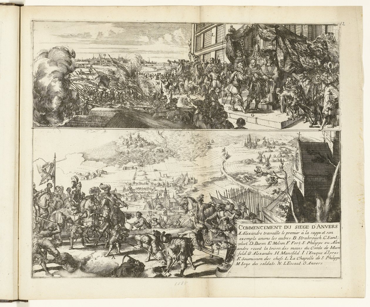 To skildringer af belejringen af ​​Antwerpen af ​​hertugen af ​​Parma, 1584-1585 Commencement du siege d