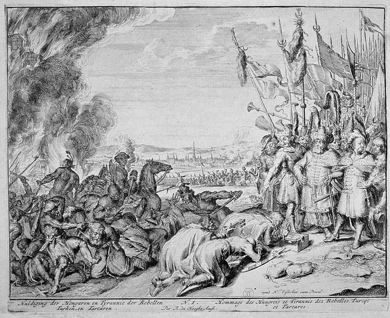 Vienna Print Cycle, Homage of the Ungarians, 1683 af Romeyn de Hooghe