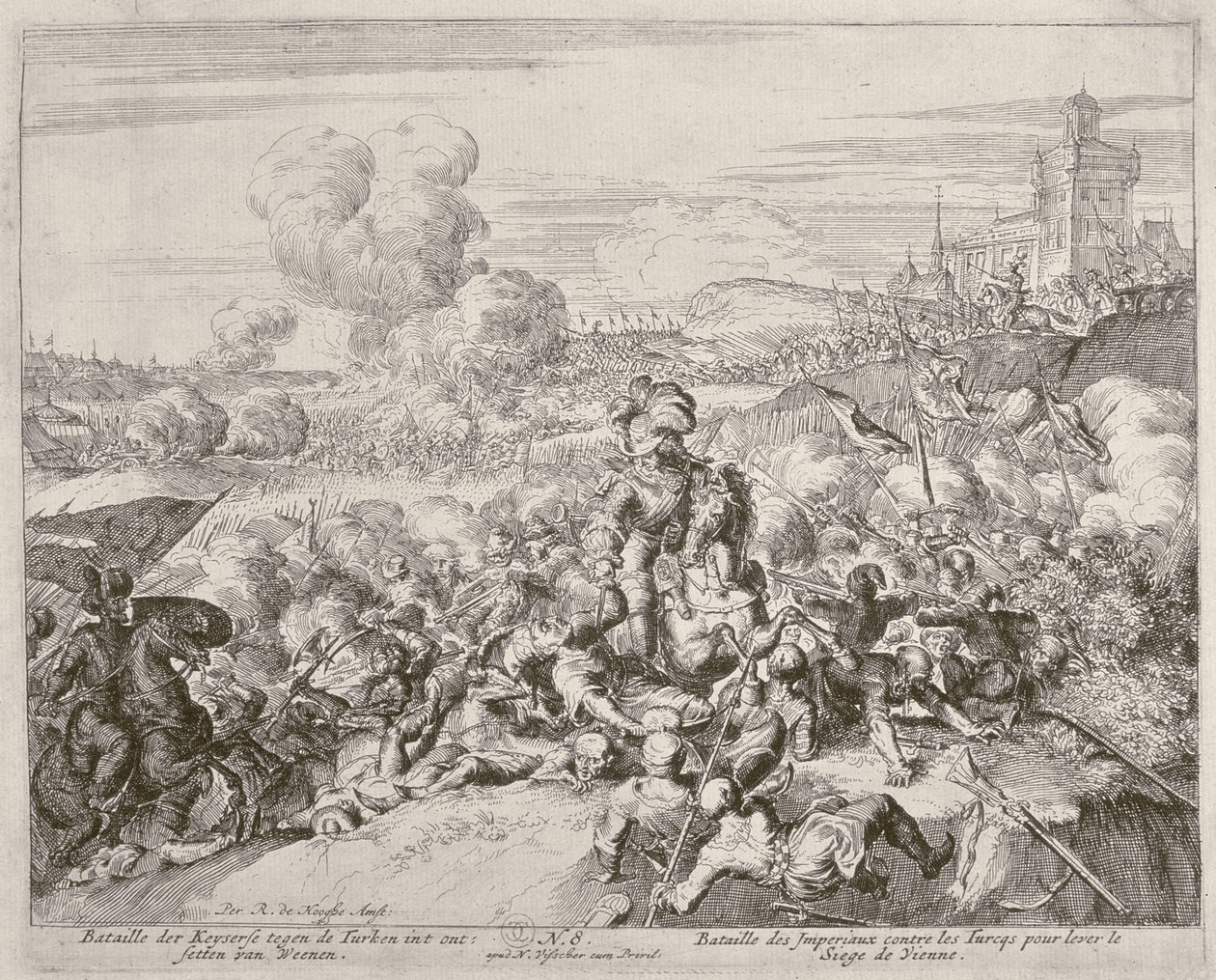 Vienna Print Cycle, Kejserens hær kæmper med tyrkerne, 1683 af Romeyn de Hooghe