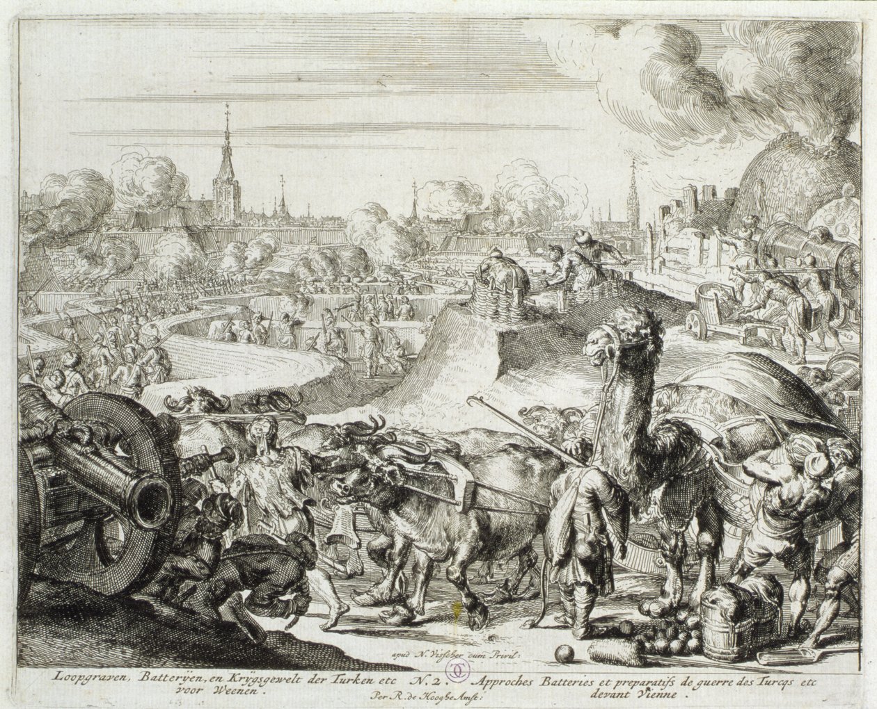 Vienna Print Cycle, tyrkisk stilling i Wien, 1683 af Romeyn de Hooghe