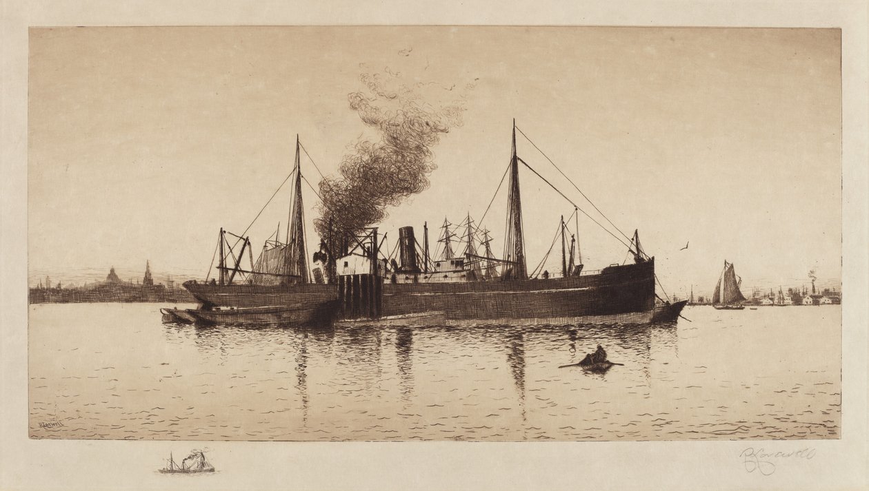 Uden titel (Dampskib i Boston Harbor) af Rominer Lovewell