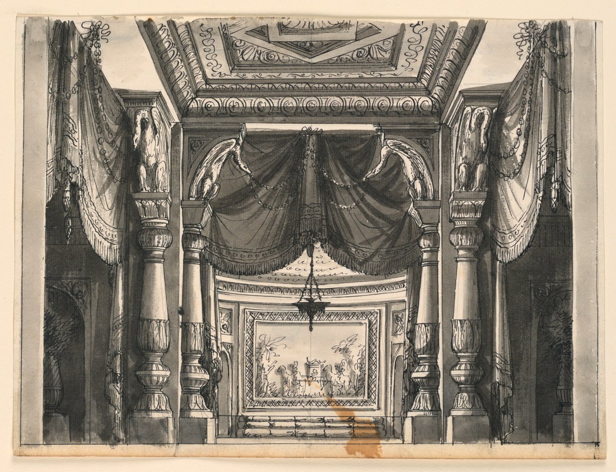Scenedesign, interiør af Oriental Palace af Romolo Achille Liverani
