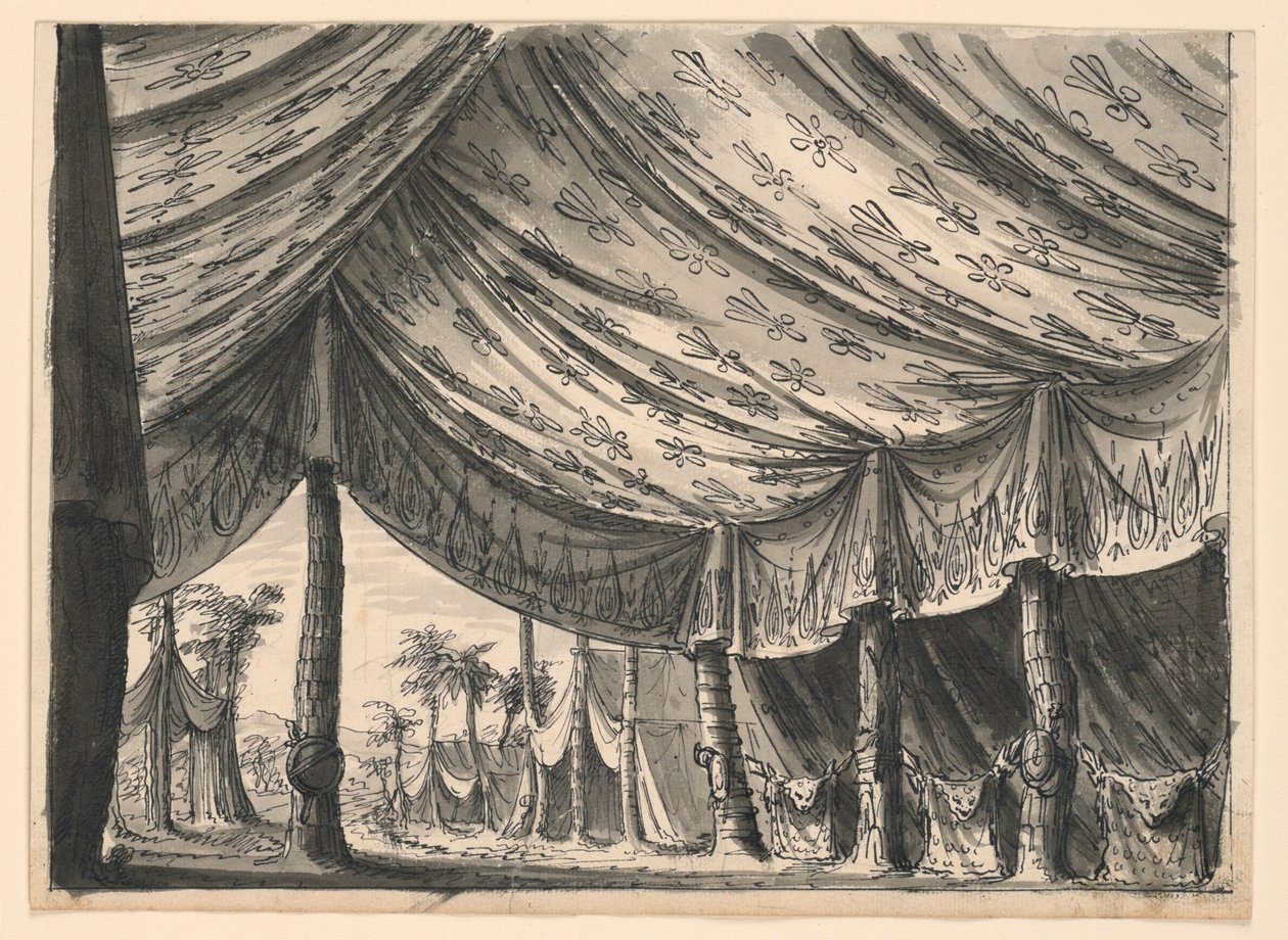 Scenedesign, Tent of Genghis Khan, til balletten "Genghis Khan" af Luigi Henry af Romolo Achille Liverani