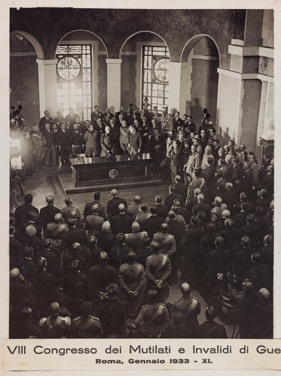 "VIII Kongres for lemlæstede og krigsinvalide - Rom, januar 1933 - 11" (s/h foto) af Romolo del Papa