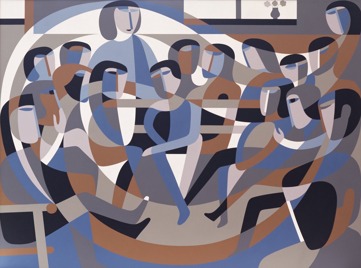 Jordans Quaker Meeting 2, 1993 (akryl om bord) af Ron Waddams