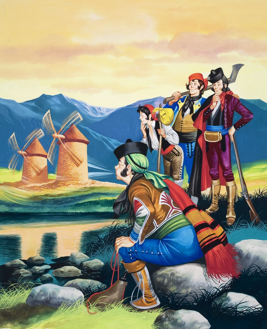 Blowing Windmill Sails, illustration fra 