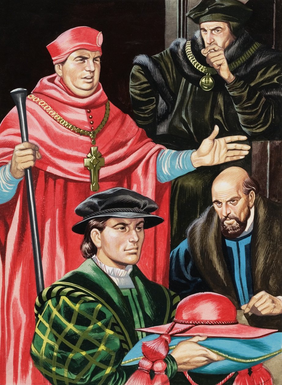 Kardinal Wolsey og Sir Thomas More af Ron Embleton