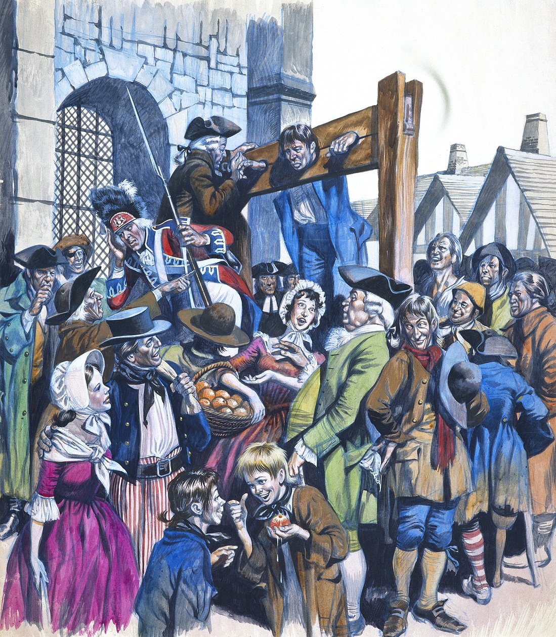 Daniel Defoe (1660-1731) (gouache på papir) af Ron Embleton